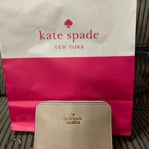 Kate Spade blush small wallet w/keychain. New.